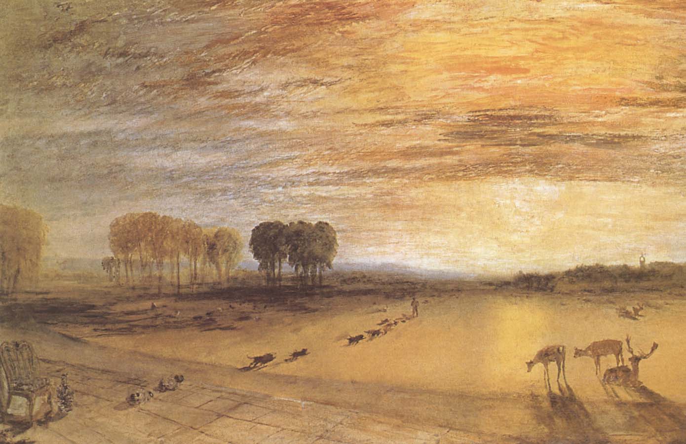 J.M.W. Turner Petworth Park,with Lord Egremont and his dogs